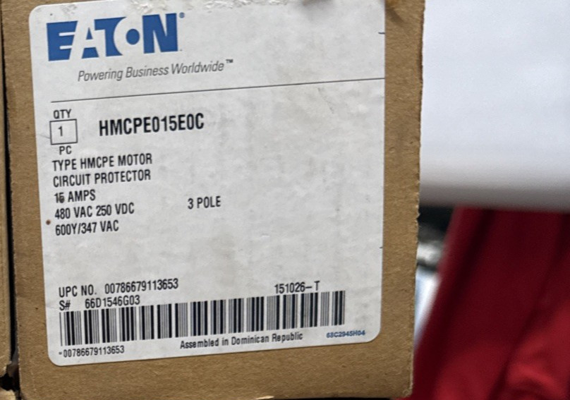 EATON HMCPE015E0C 480VAC 15A New