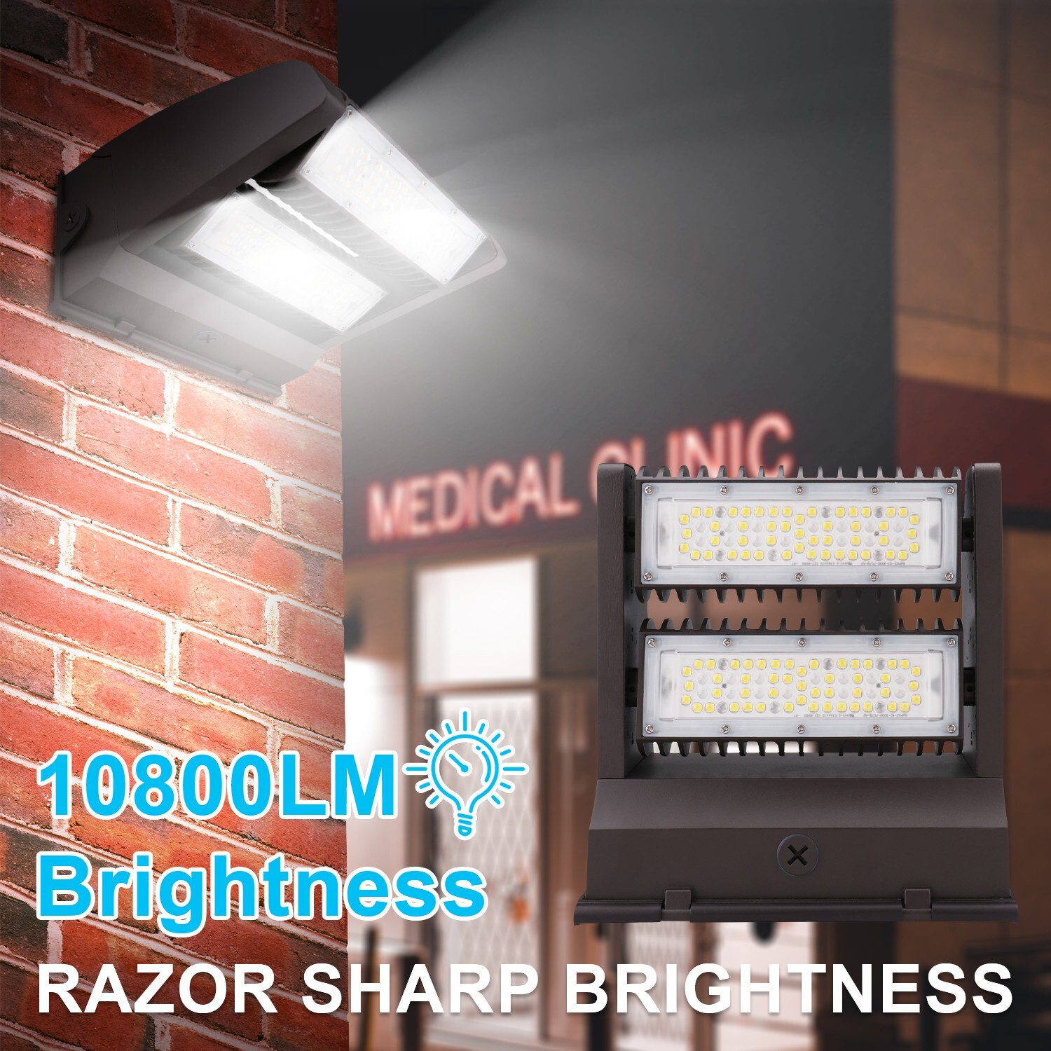 120W Rotatable LED Wall Pack light Adjustable IP65 Area Light Fixture 5000K