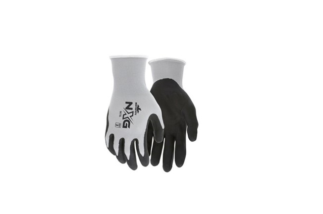 Memphis 9673 Gray Nylon Black Foam Nitrile Palm/Finger Gloves, Size M, FREE SHIP