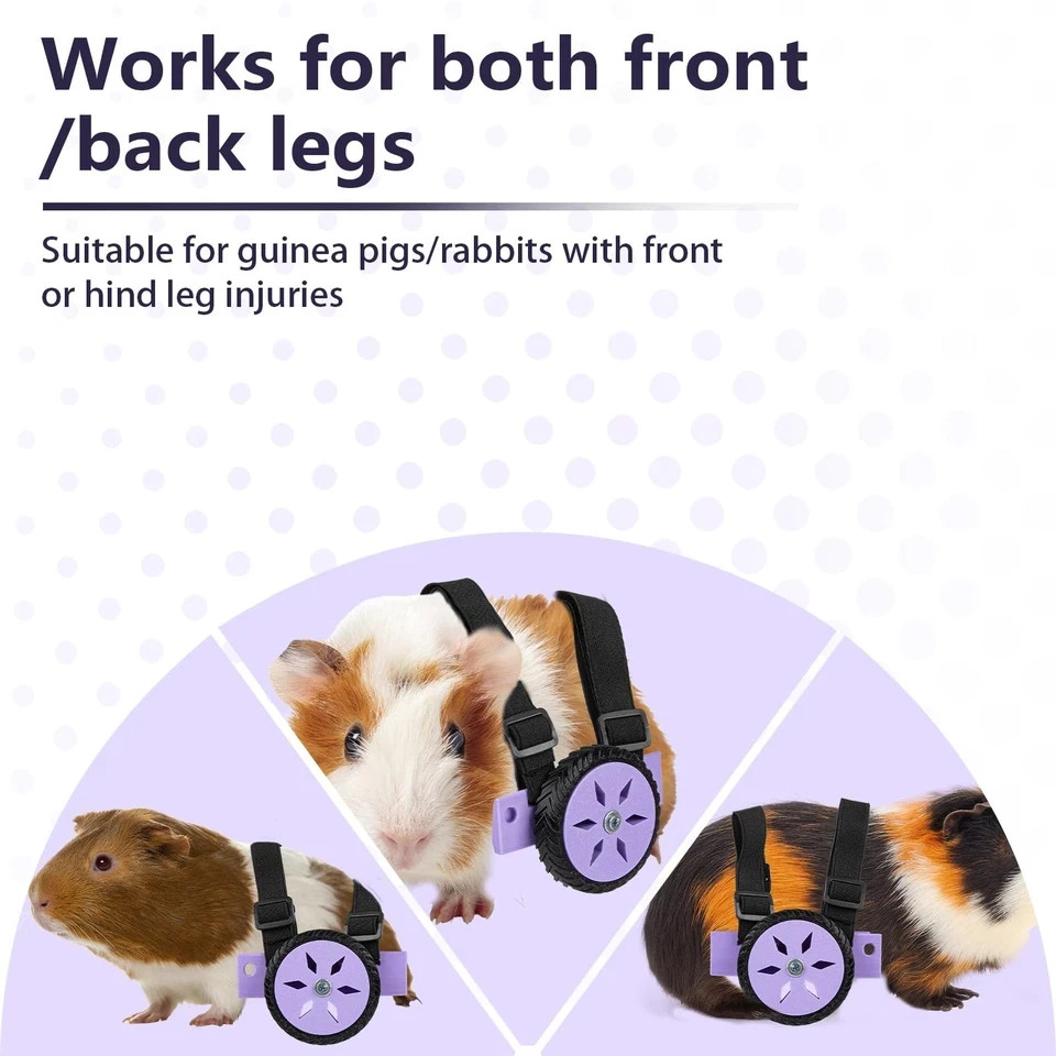 Adjustable Small Pet Wheelchair for Guinea Pig Rabbit Hamster 0.8 lb