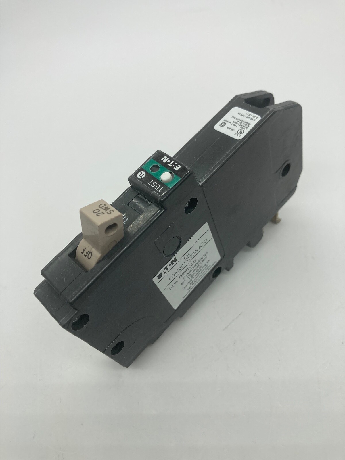 New Eaton CHFP120AF 20 Amp 1 Pole 120V Plug On Neutral Combination AFCI Breaker