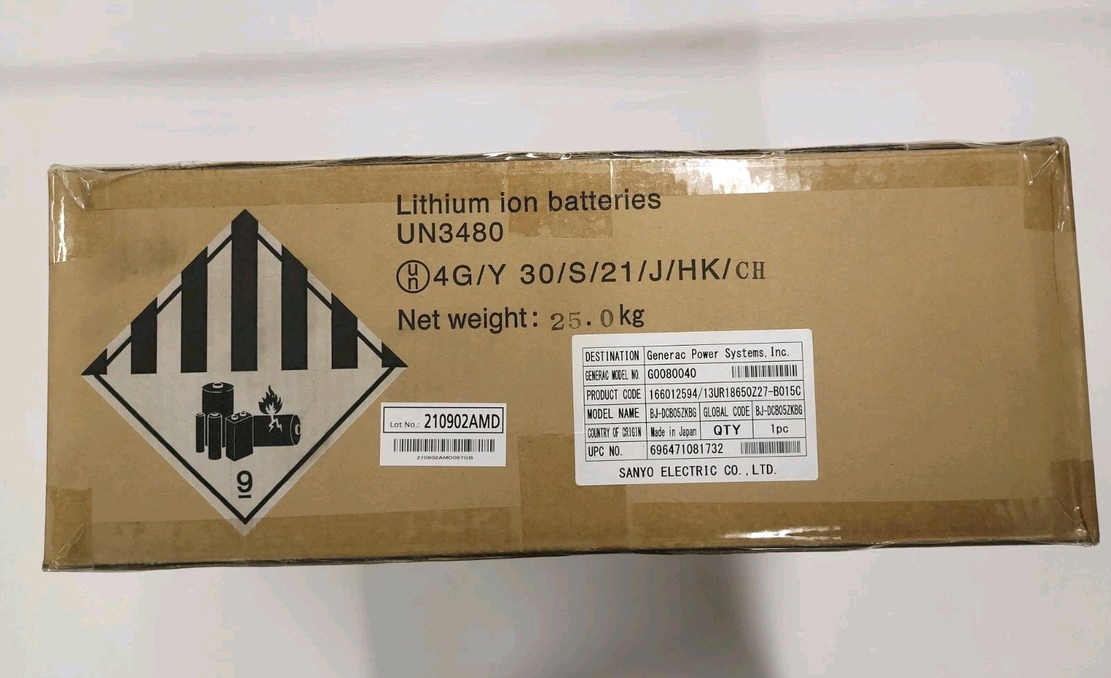 Generac G0080040 3.0kWh lithium-ion PWRcel Battery Module New in Box