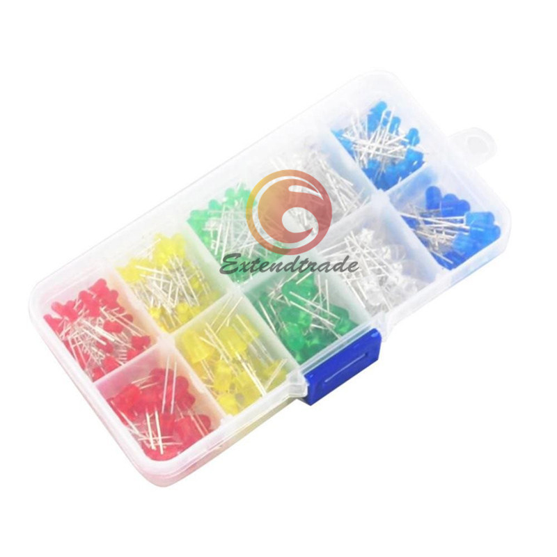 3mm 5mm 300pcs LED Light White Yellow Red Green Assorted Assortment Kit DIY Set