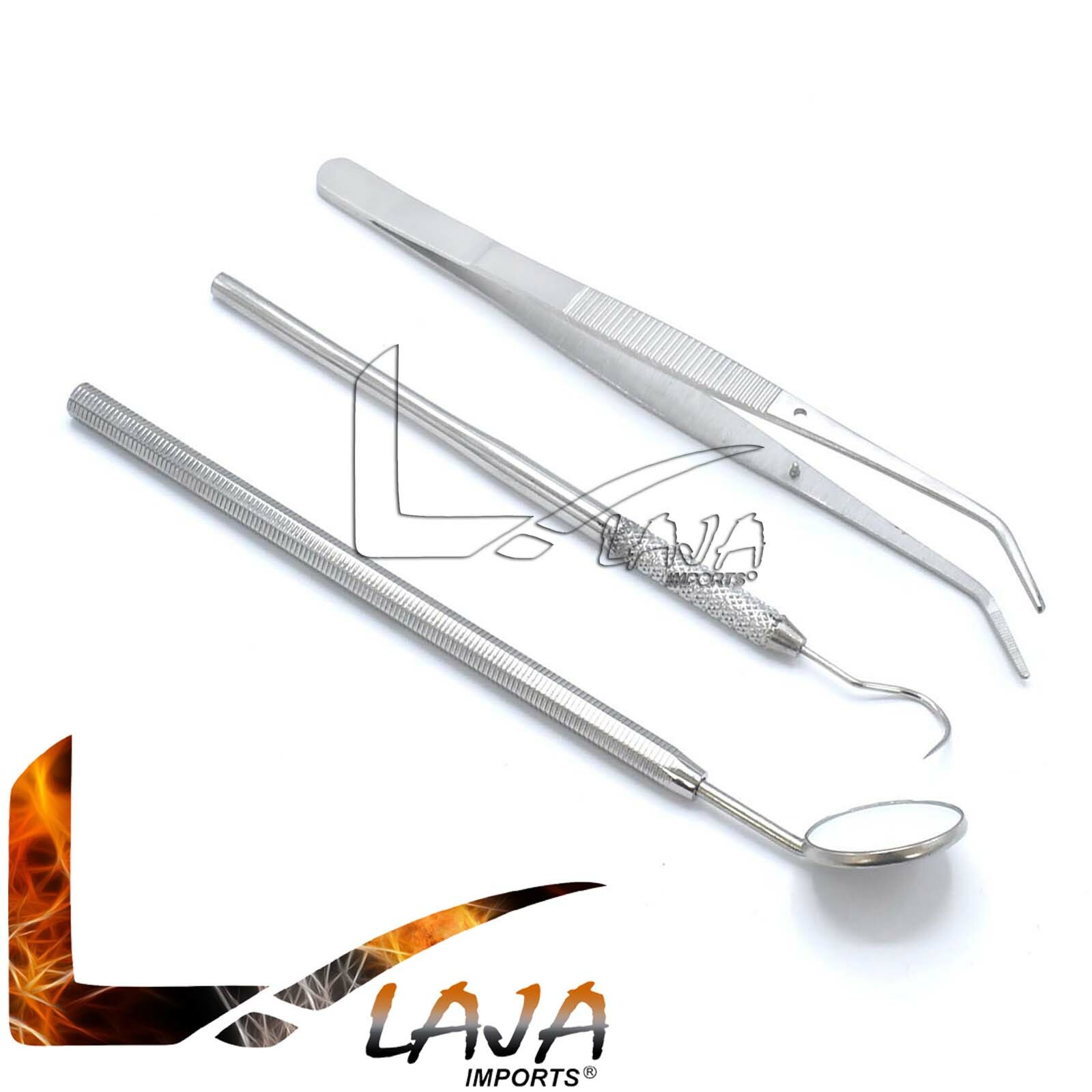 Dental Basic Examination Kit Explorer Tartar Remover Mouth Mirror Tissue Tweezer
