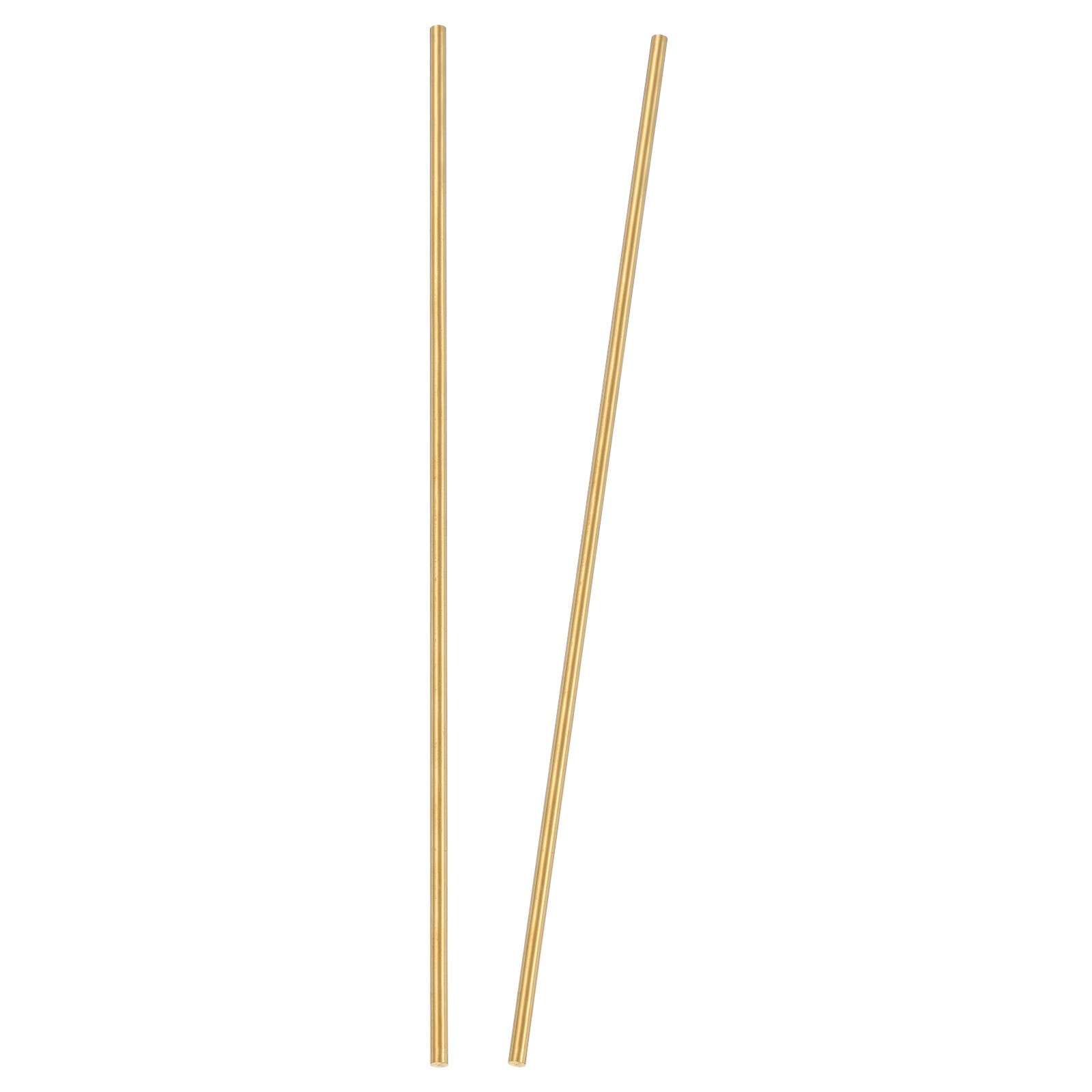 2 Pcs 5mm Dia. 32cm / 12.6 Inch Length Round Brass Rods, Brassy