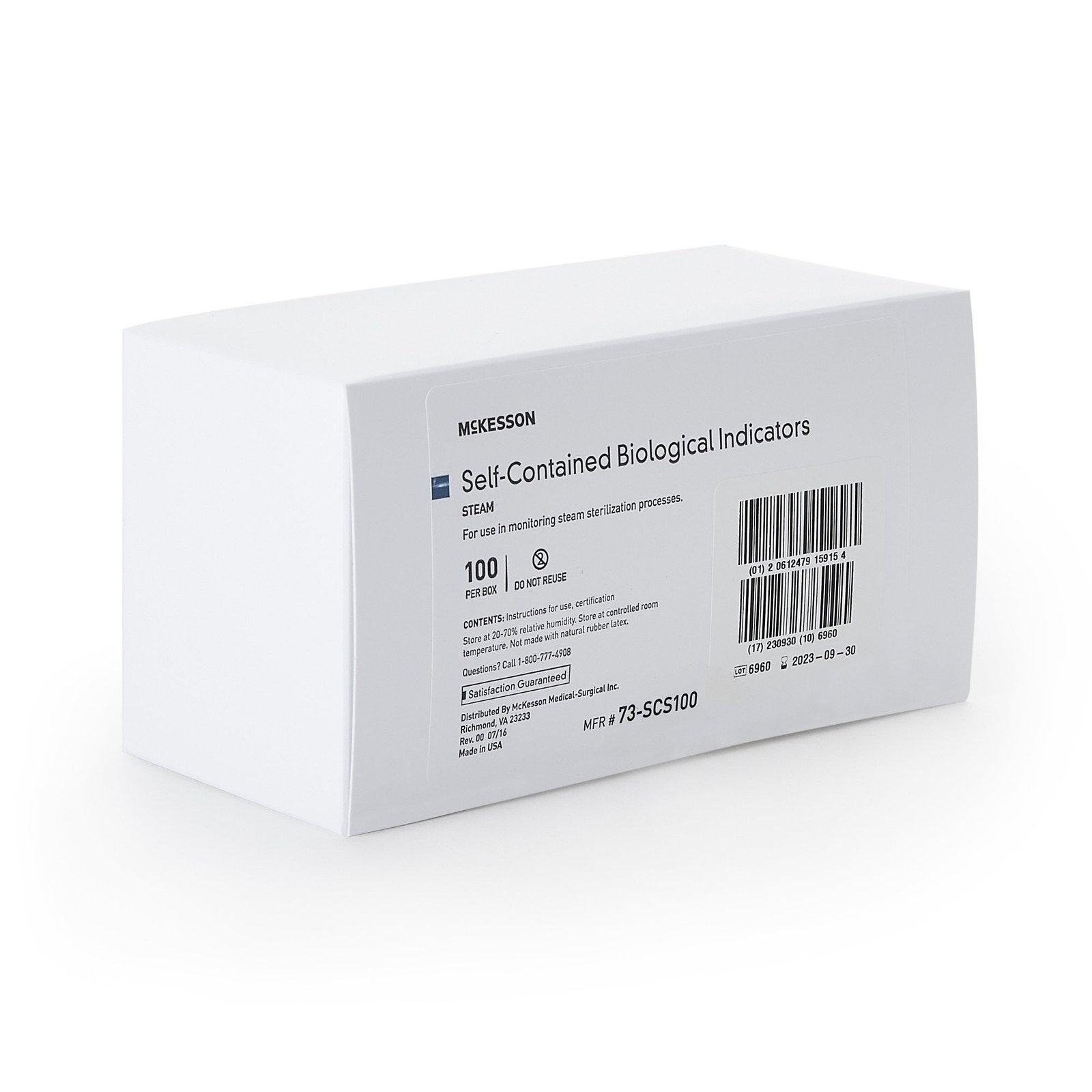 McKesson Sterilization Biological Indicator Vial Steam Compatibility 73-SCS100
