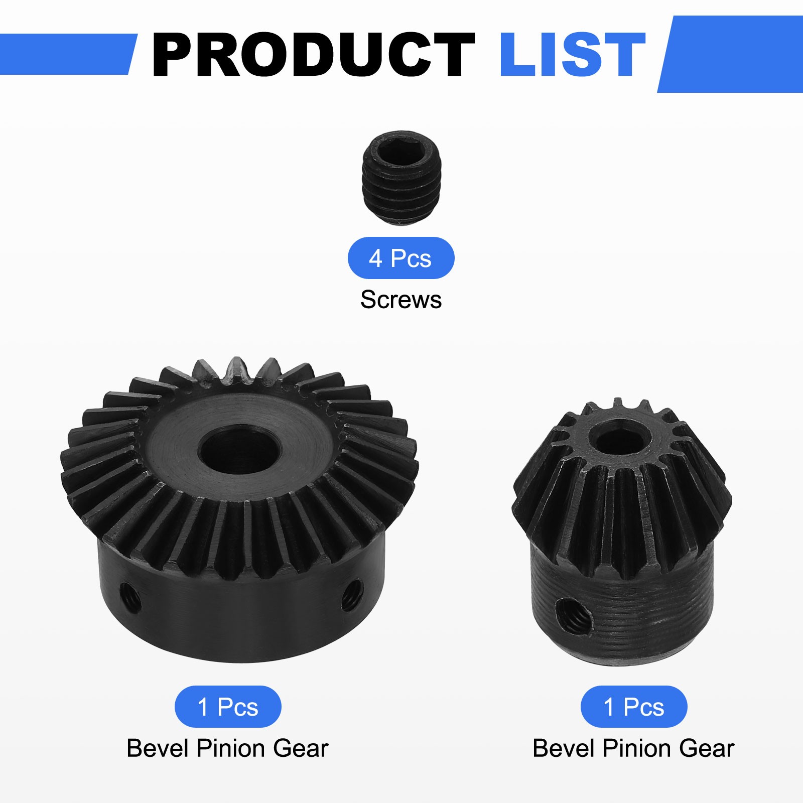 2Pcs Tapered Bevel Gear Set, 1.5 m 1:2 (15T/30T) Bevel Gear(5/10mm Shaft Hole)