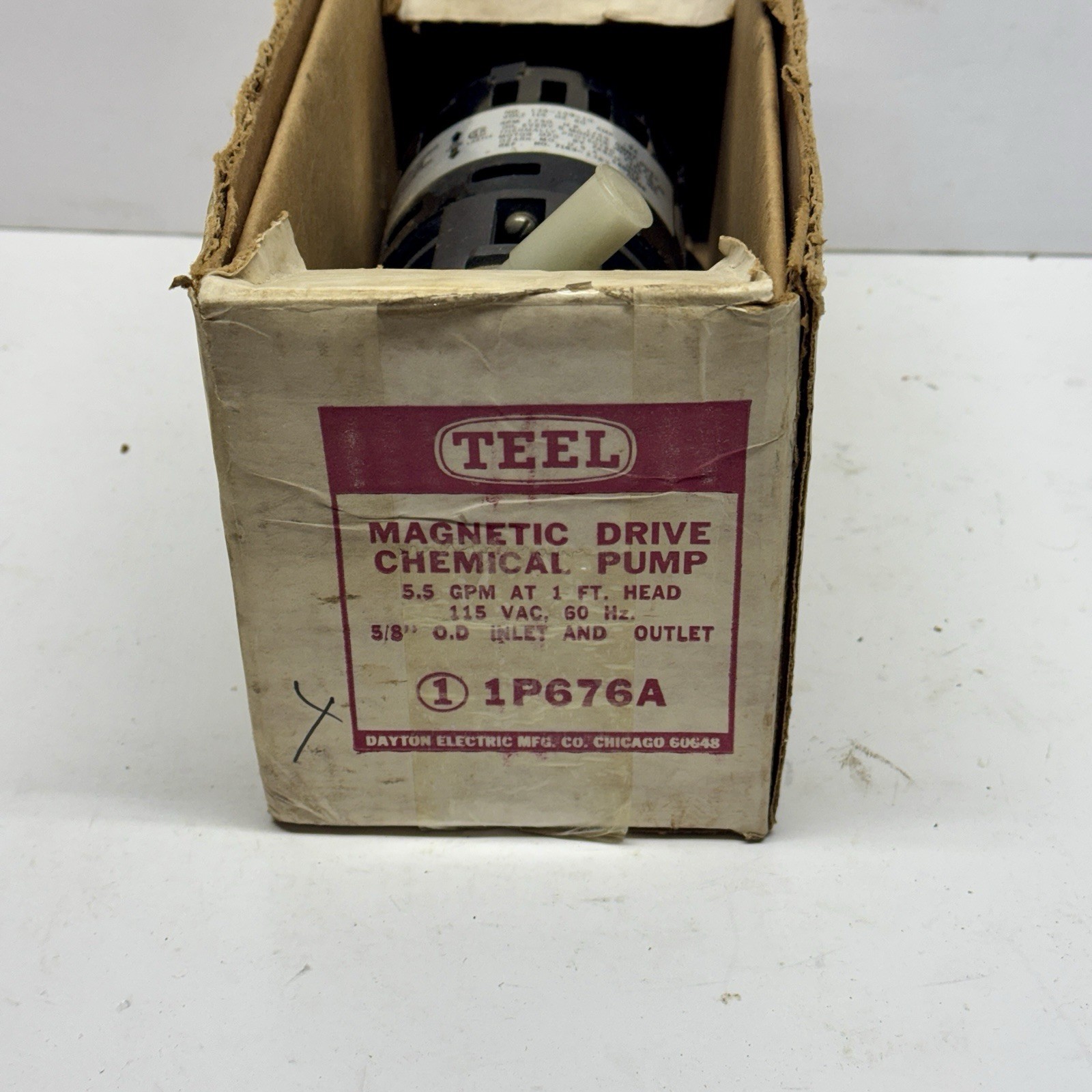 TEEL 1P676A CHEMICAL SOLUTION PUMP 1/30HP FAN COOLED MOTOR 115VOLTS