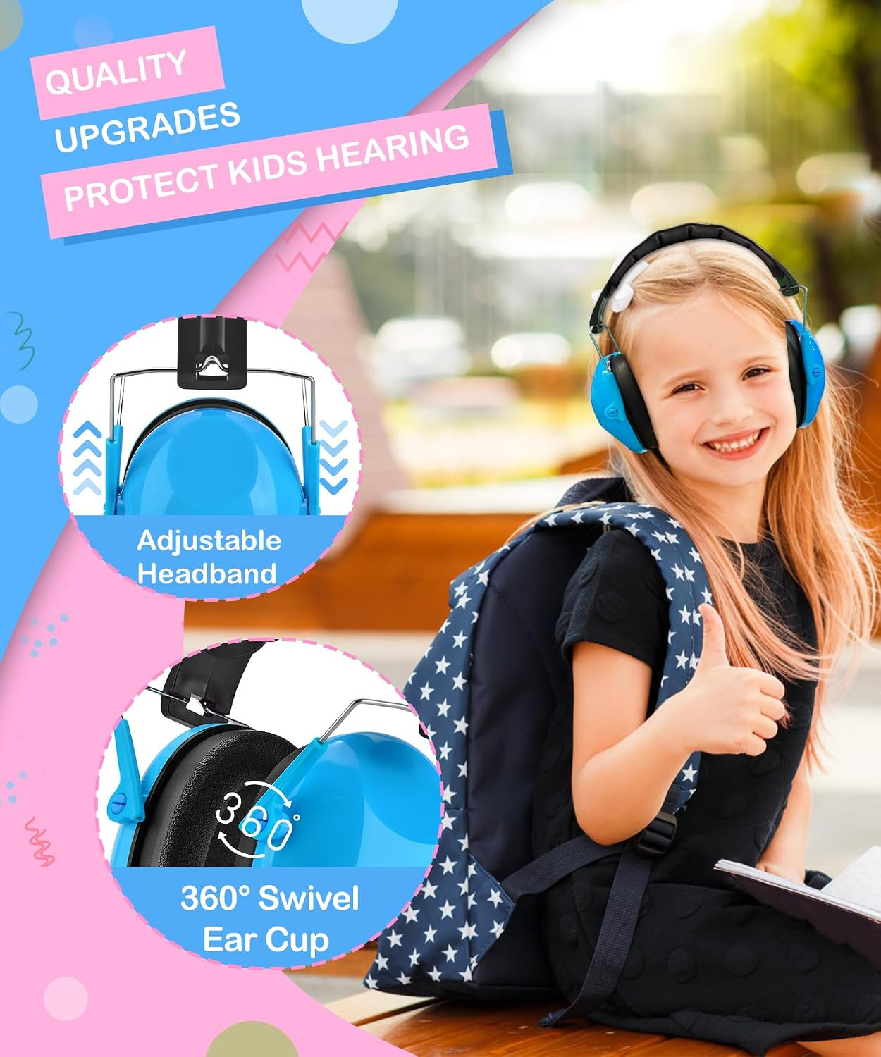 Kids Noise Cancelling Headphones – 25Db NRR Kids Ear Protection 3 Pack, Hearing