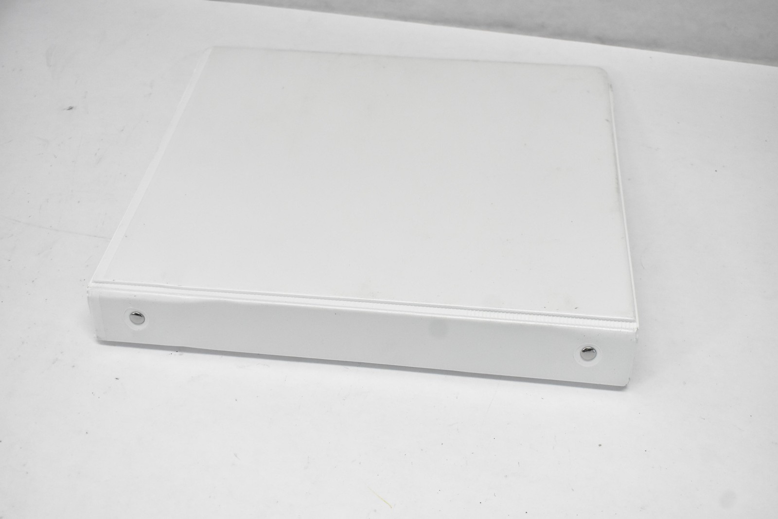 Lot Of 8 White 1″ 3-Ring Daily Use Binder Clear Overlay Vinyl Office Supplies