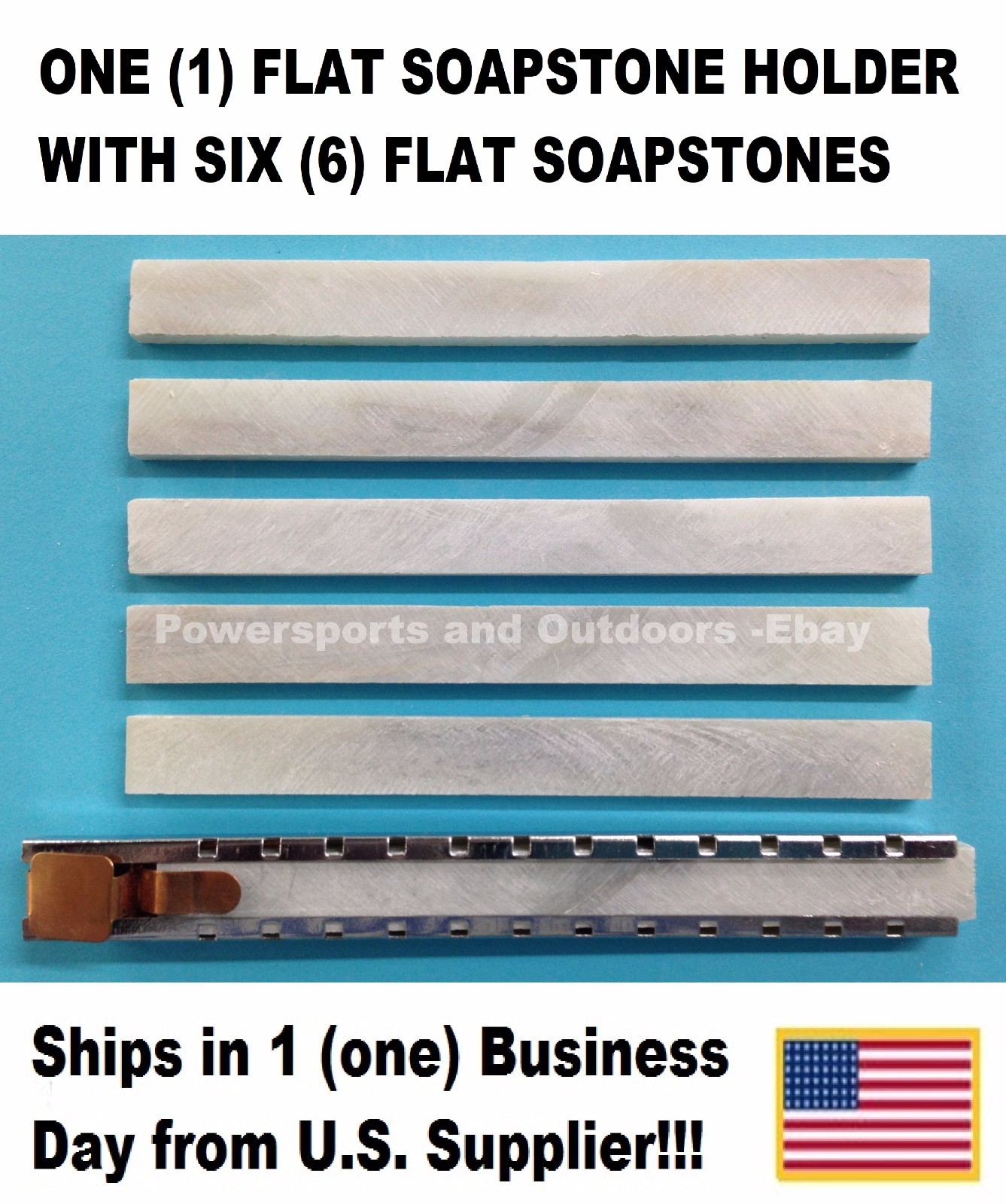 FLAT SOAPSTONE HOLDER WITH 6 (SIX) FLAT STONES (US Supplier) Free Shipping!