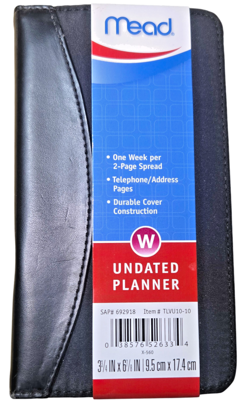 Mead Undated Weekly Planner, 3-3/4″ X 6-7/8″
