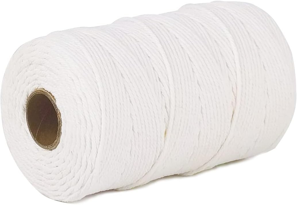 PerkHomy Cotton Butchers Twine String 500 Feet 2mm 500 Feet, Natural White