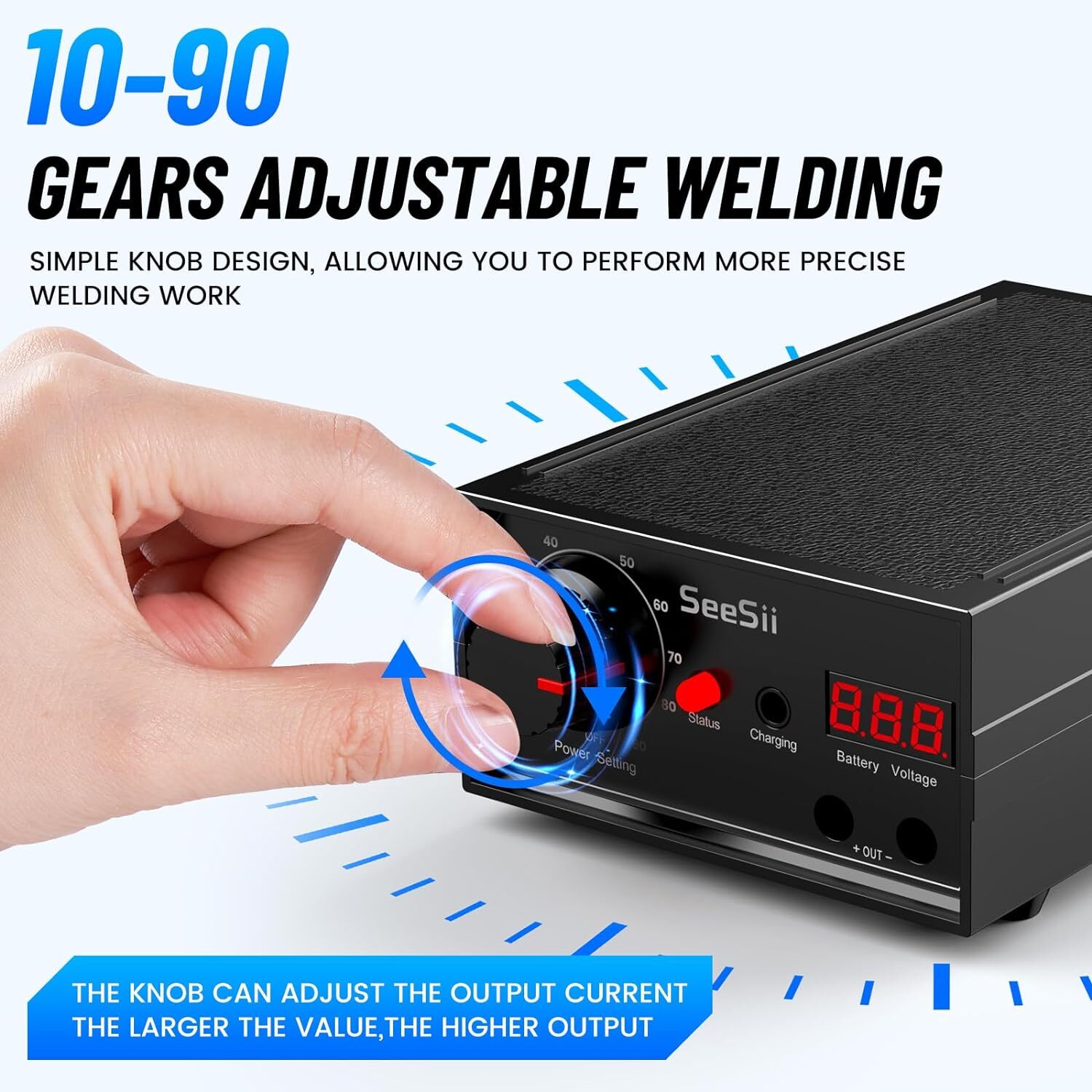 Seesii 8000W Spot Welder Foot Pedal Welding 90 Gears Spot Welding Machine kit