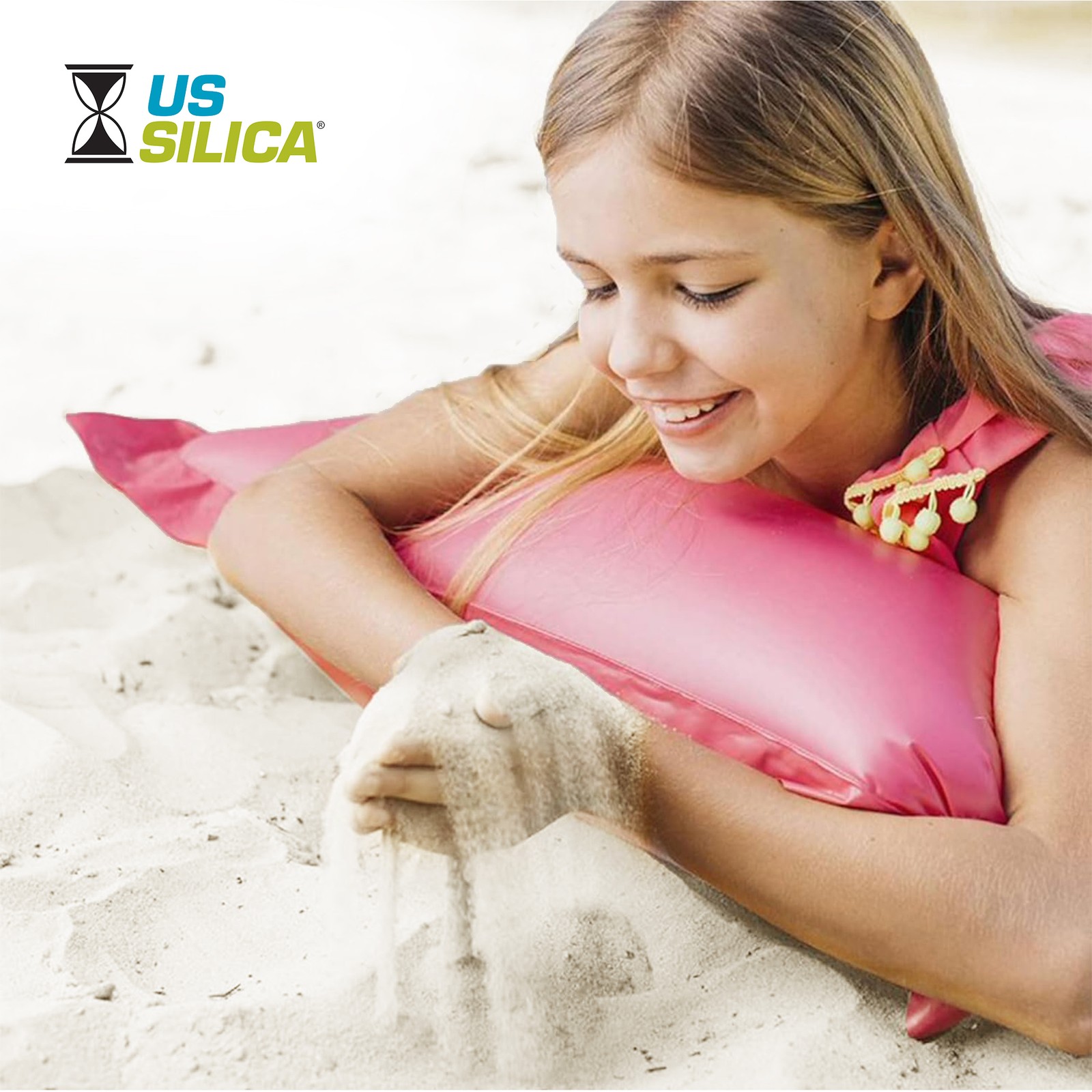 US Silica Snow White Comfortable Play Sand for Sand Tables, White, 50 Pound Bag