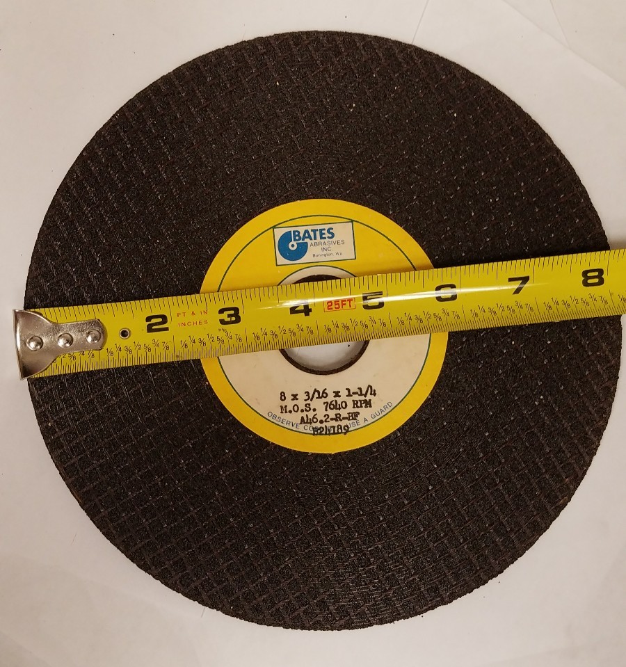 8 X 3/16 X 1-1/4 Aluminum Oxide Reinforced Fiber Grinding Disc Wakin Molder New