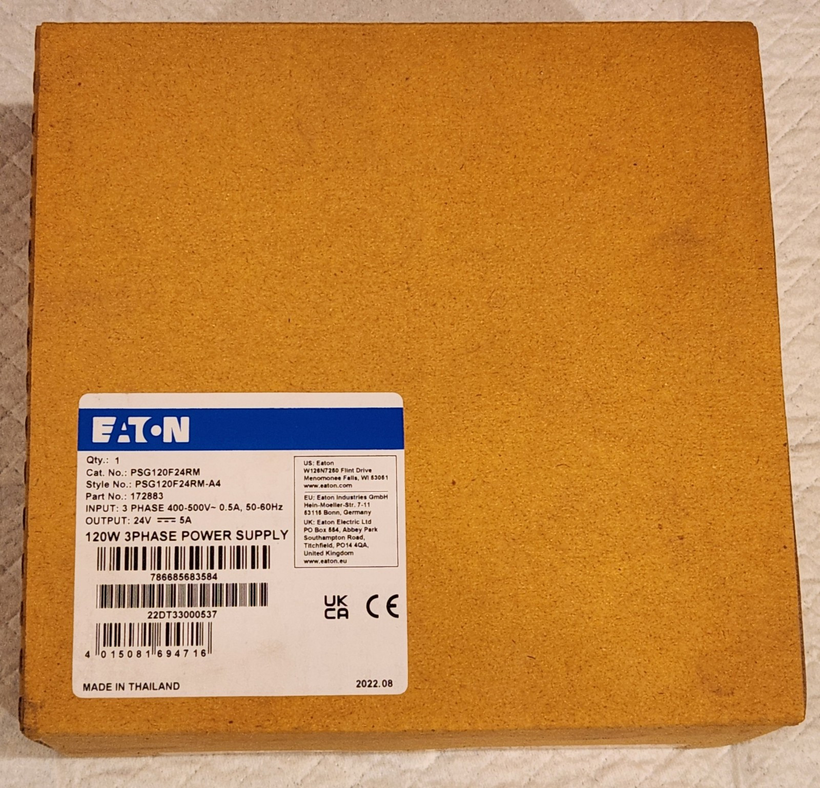 Eaton PSG120F24RM-A4 24V DC Power Supply, 400-500 Vac 3 Phase