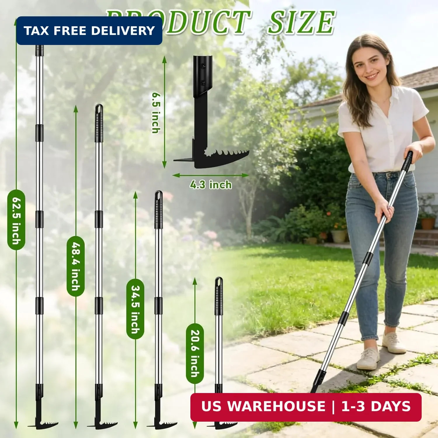Crack Weeder – Manganese Steel Manual Crevice Weeding Tool, Adjustable Long Hand