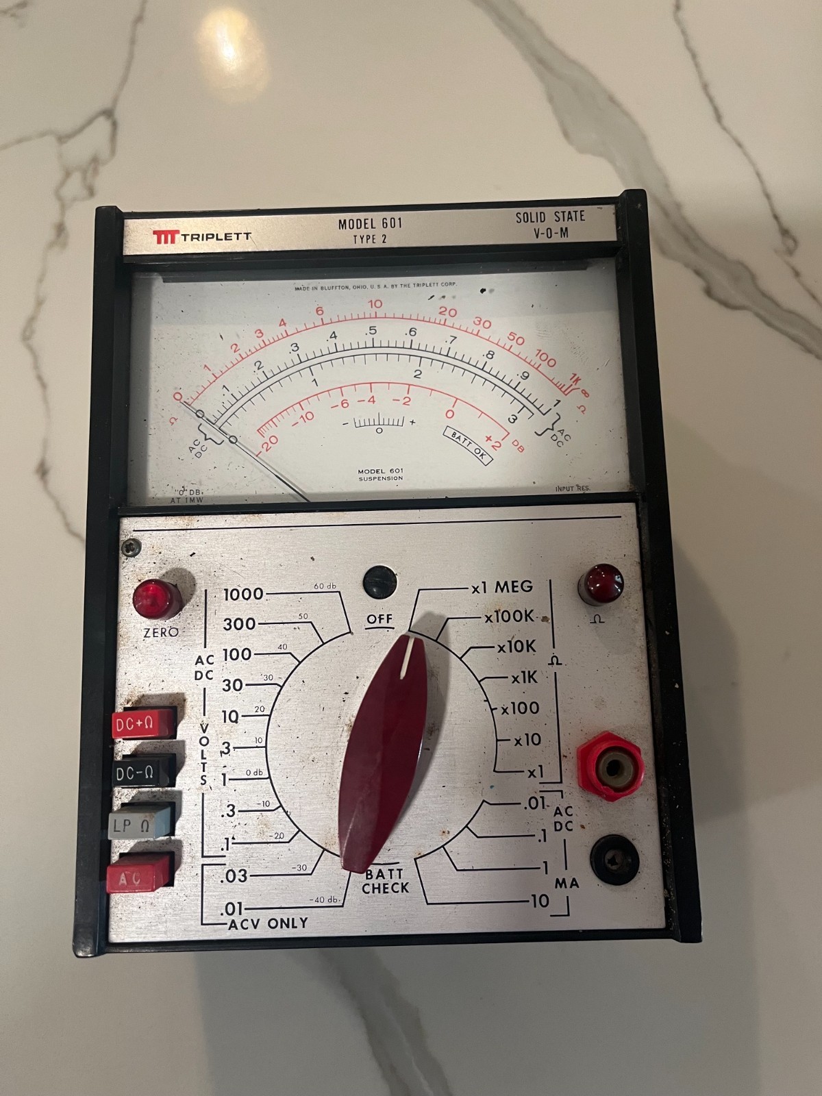 Triplett Solid State VOM Model 601 Type 2 Analog Multimeter