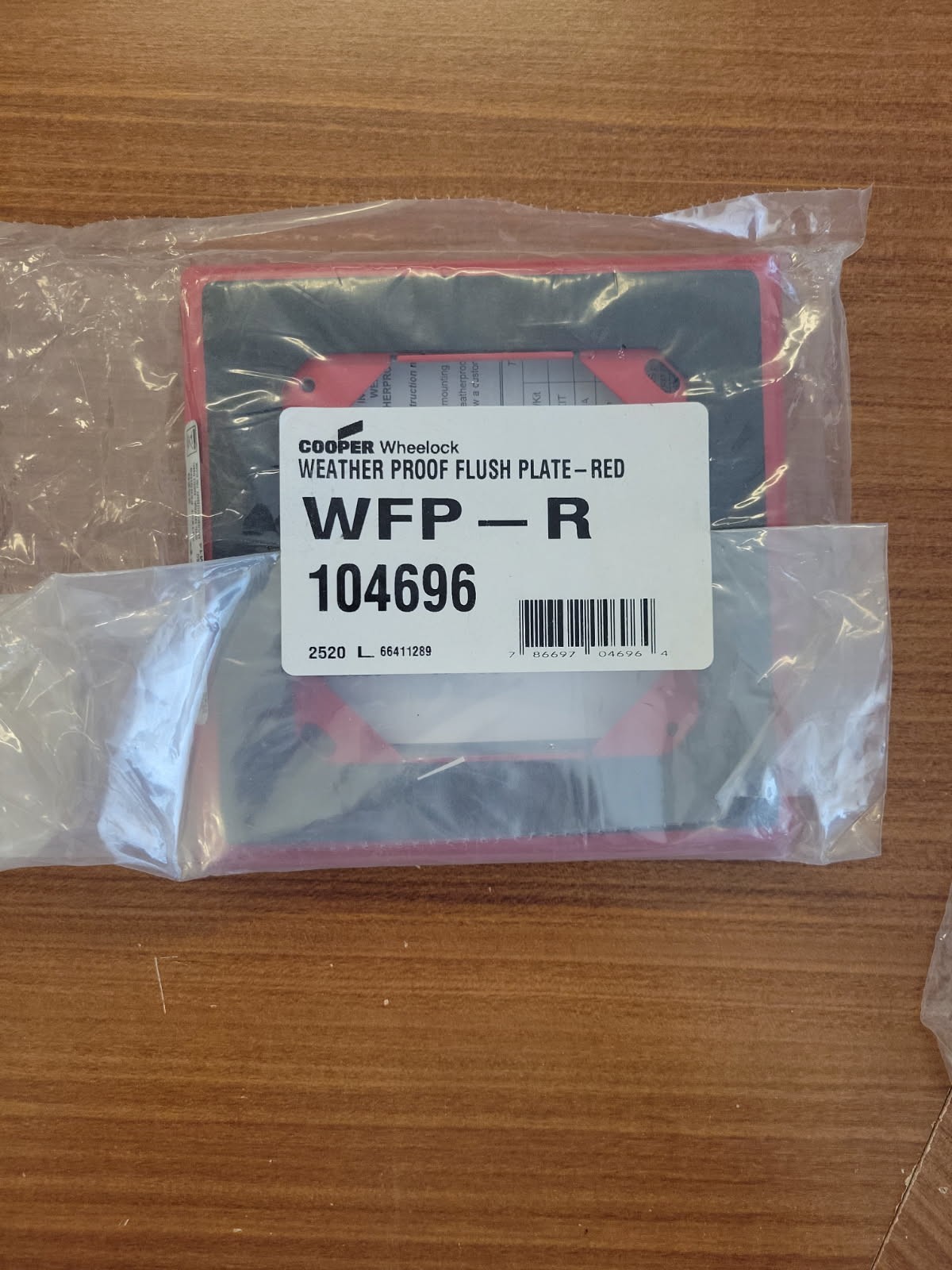 Eaton Wheelock WFP-R (104696) Weatherproof Flush Plate, Red