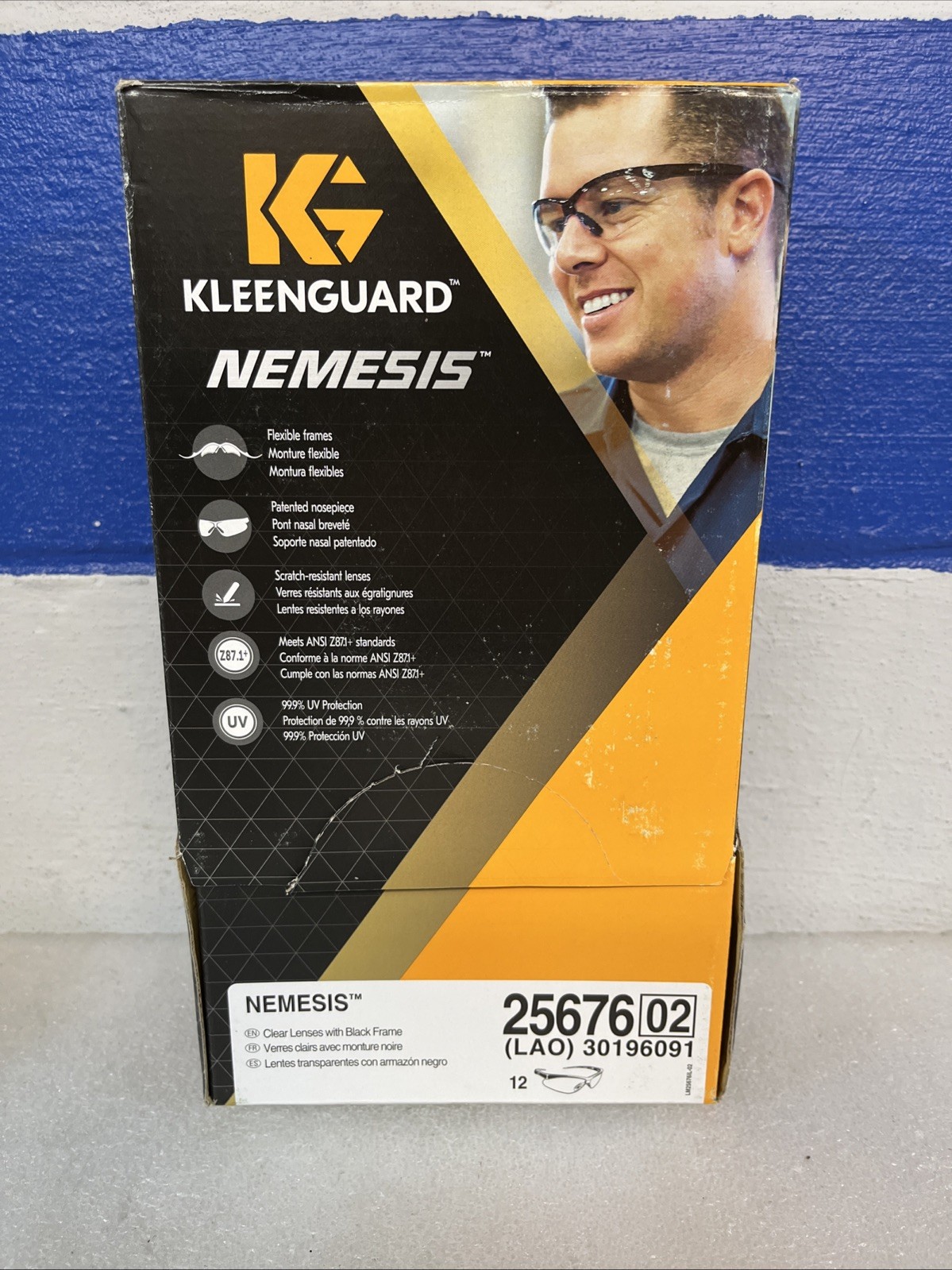 Kleenguard Nemesis 25676 Clear Lens W/ Black Frame Safety Glasses 12 Pack Box