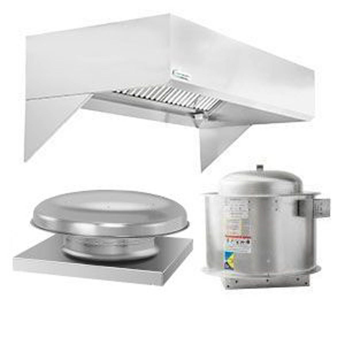 HoodMart 2005-DB 5′ x 48″ Restaurant Hood System w/ Eco Make-Up Air, 115V Exh…