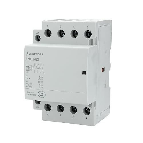 4 Pole 120V Coil Normally Open Contactor 60A DIN Rail Mount