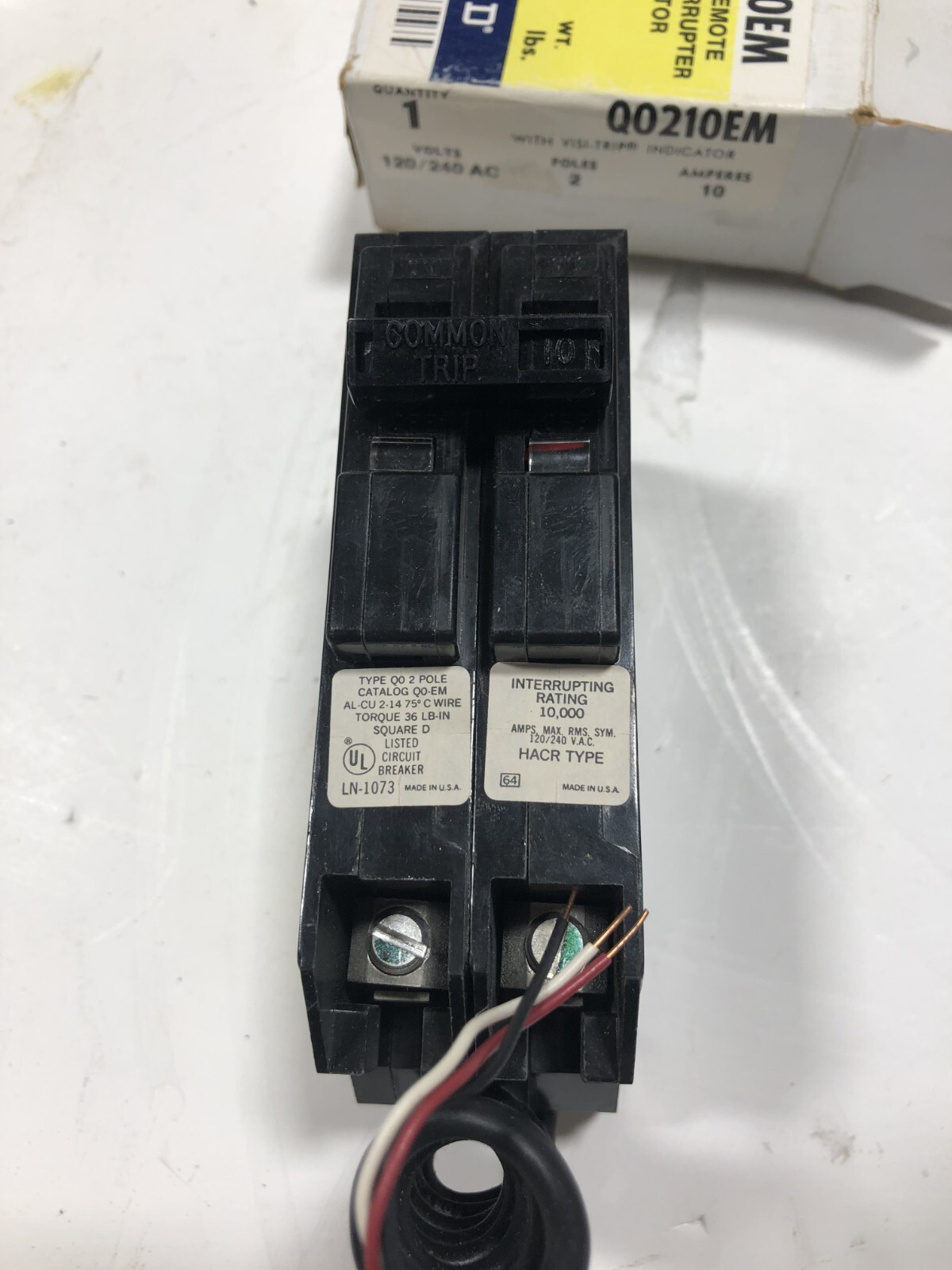 Square D QO210EM Circuit Breaker and Remote Controlled Interrupter
