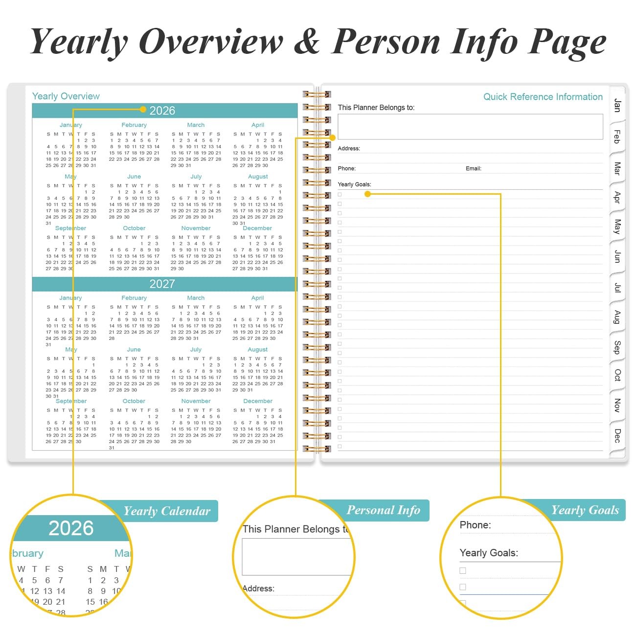 2026 Planner – Planner 2026 from January 2026 to December 2026 with 12 Monthl…