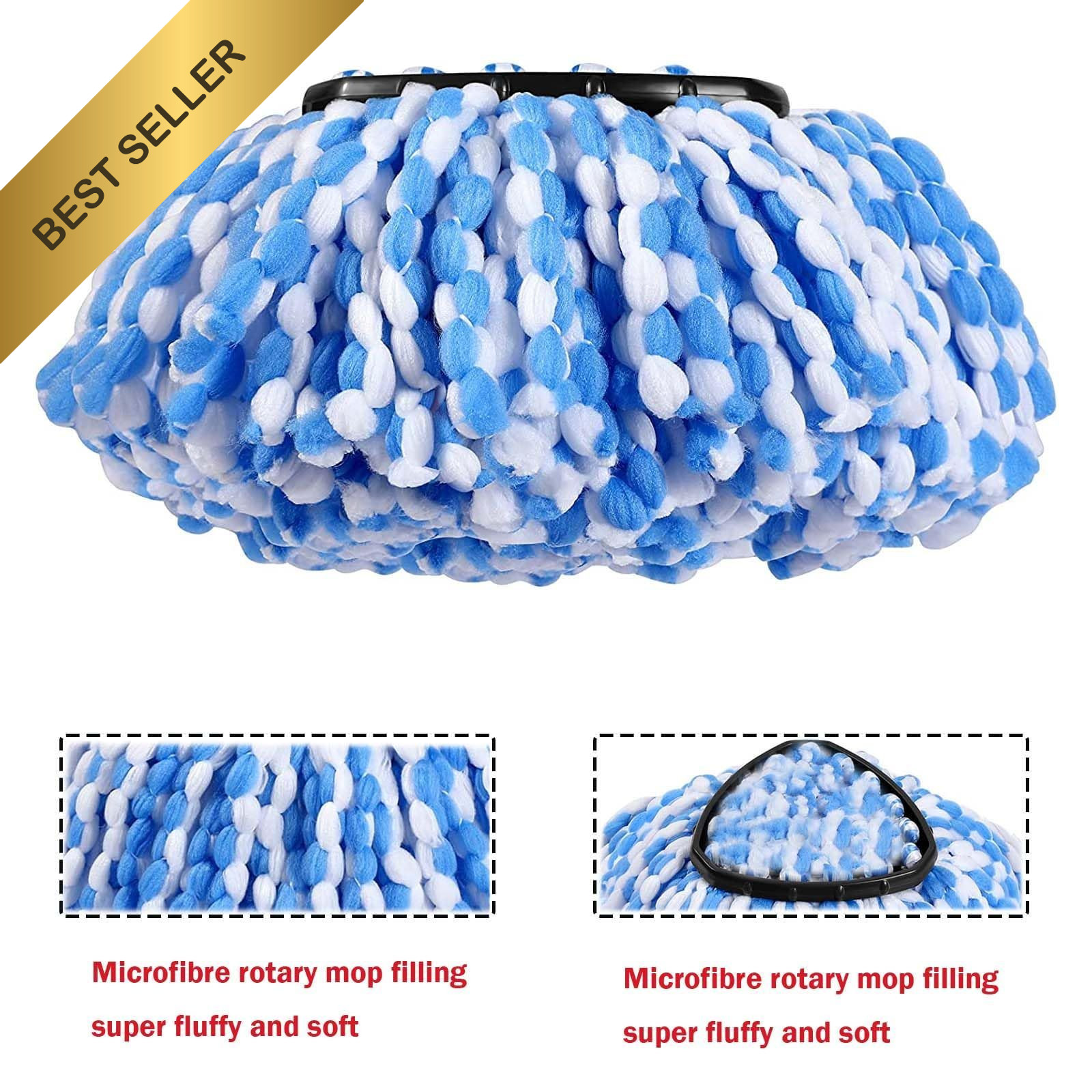 4 Pack Mop Refill Heads Spin Microfiber Washable For OCedar RinseClean 2 Tank