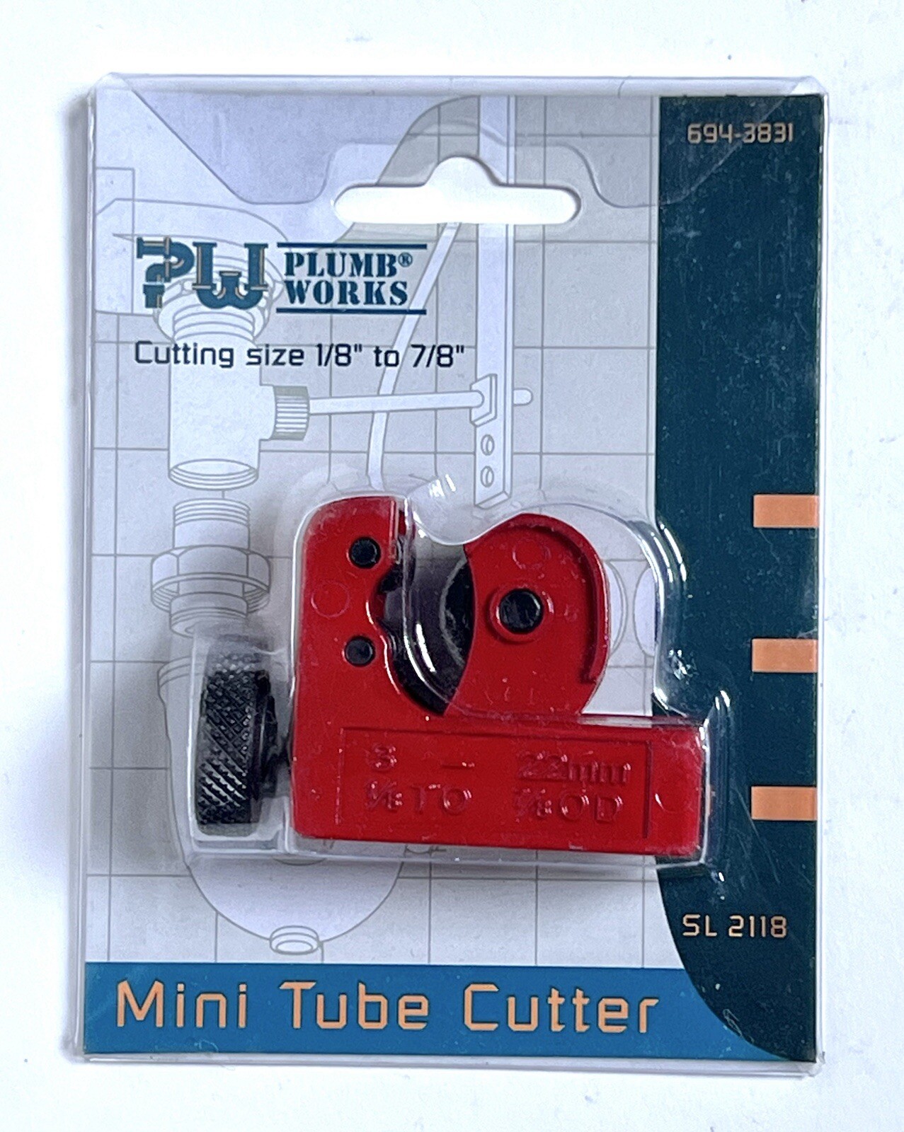 Plumb Works Mini Tube Cutter Copper Plastic Aluminum Pipe Size 1/8″ to 7/8″