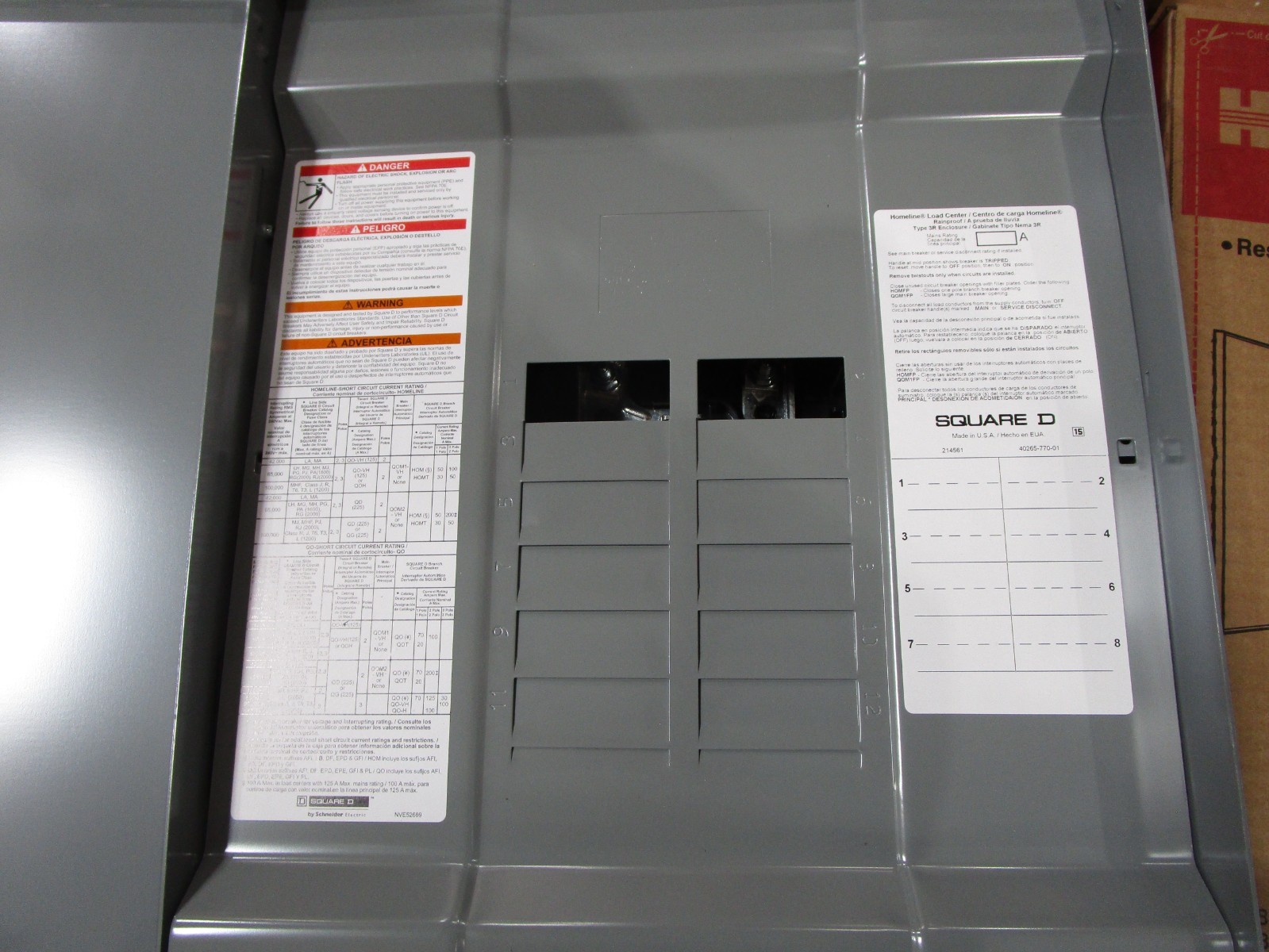 Square D 16-Circuit 125amp 8-space Outdoor Main Lugs Load Center (HOM816L125PRB)