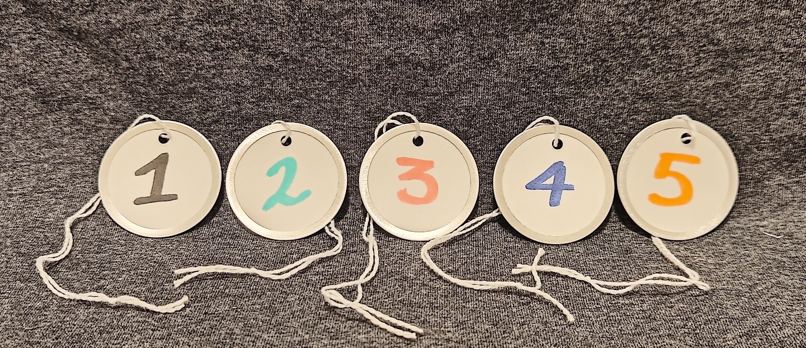 Metal Rim Tags, Key Tags round Blank Paper Tags, Knotted Strings Attached.