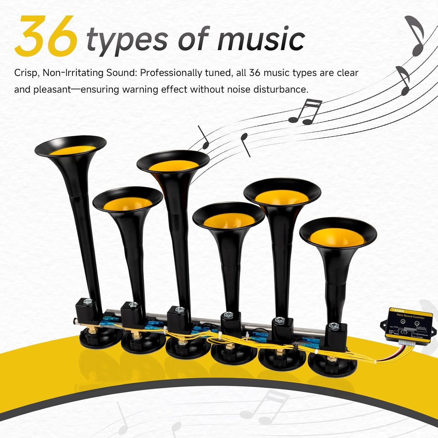 36 Melodies Musical Air Horn 178Db for Trucks, Buses & Heavy Vehicles