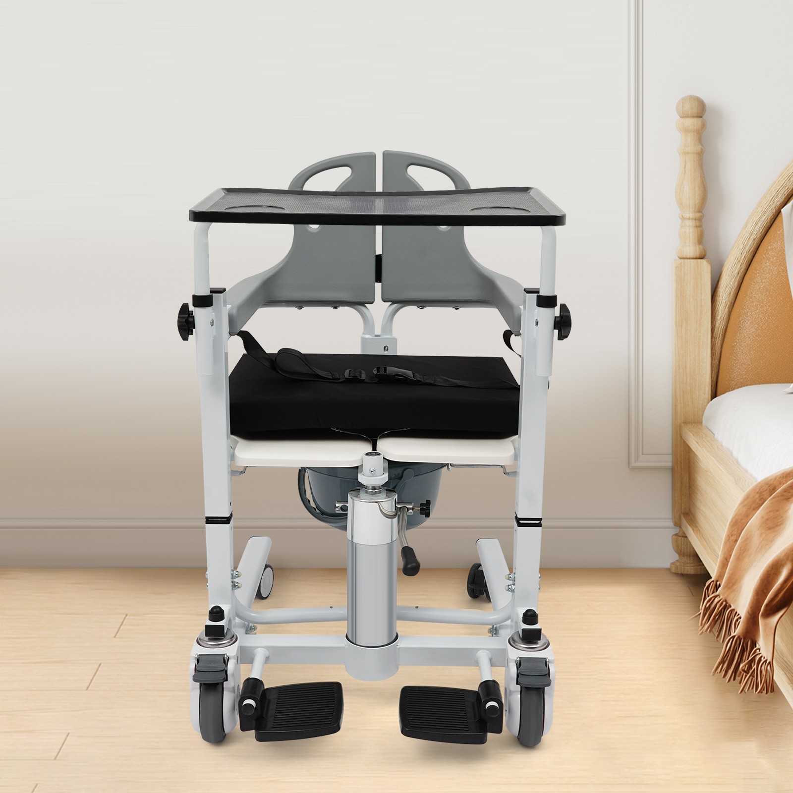 136kg/299.83lbs Patient Lift Nursing Chair Patient Hydraulic Transfer Wheelchair
