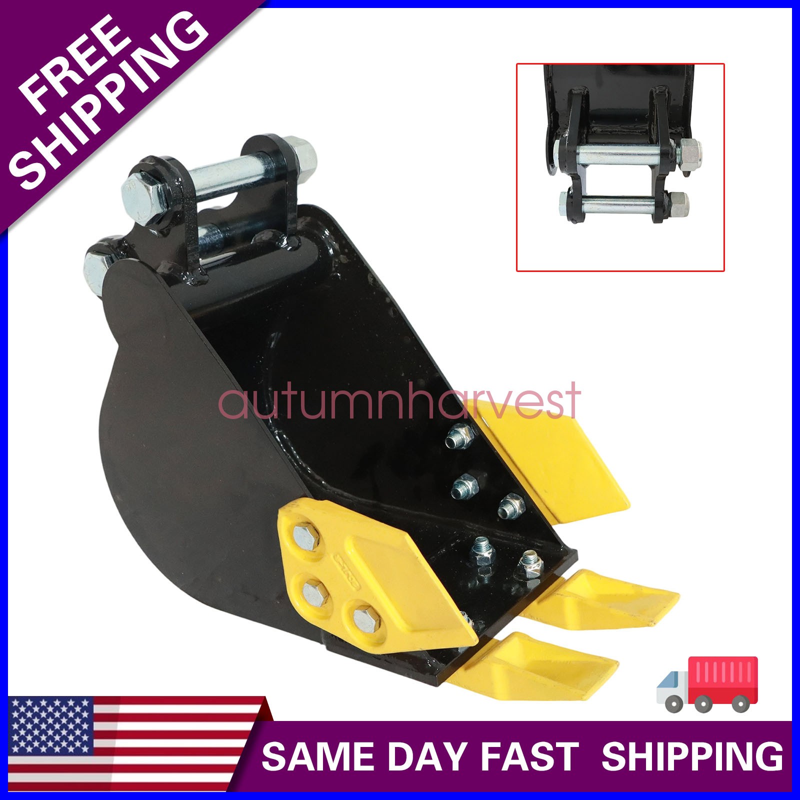 For Mini Excavators Digger 8″ 200mm Narrow Trenching Bucket Attachment w/Pins