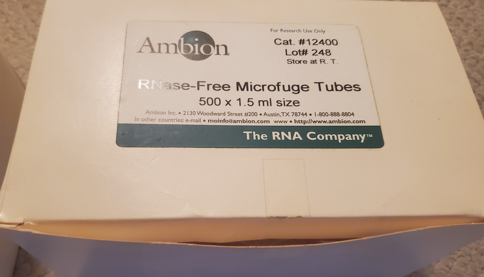 Microcentrifuge Tubes – 1.5ml, 0.5ml, 0.4ml + 0.5 ml PCR Tubes.