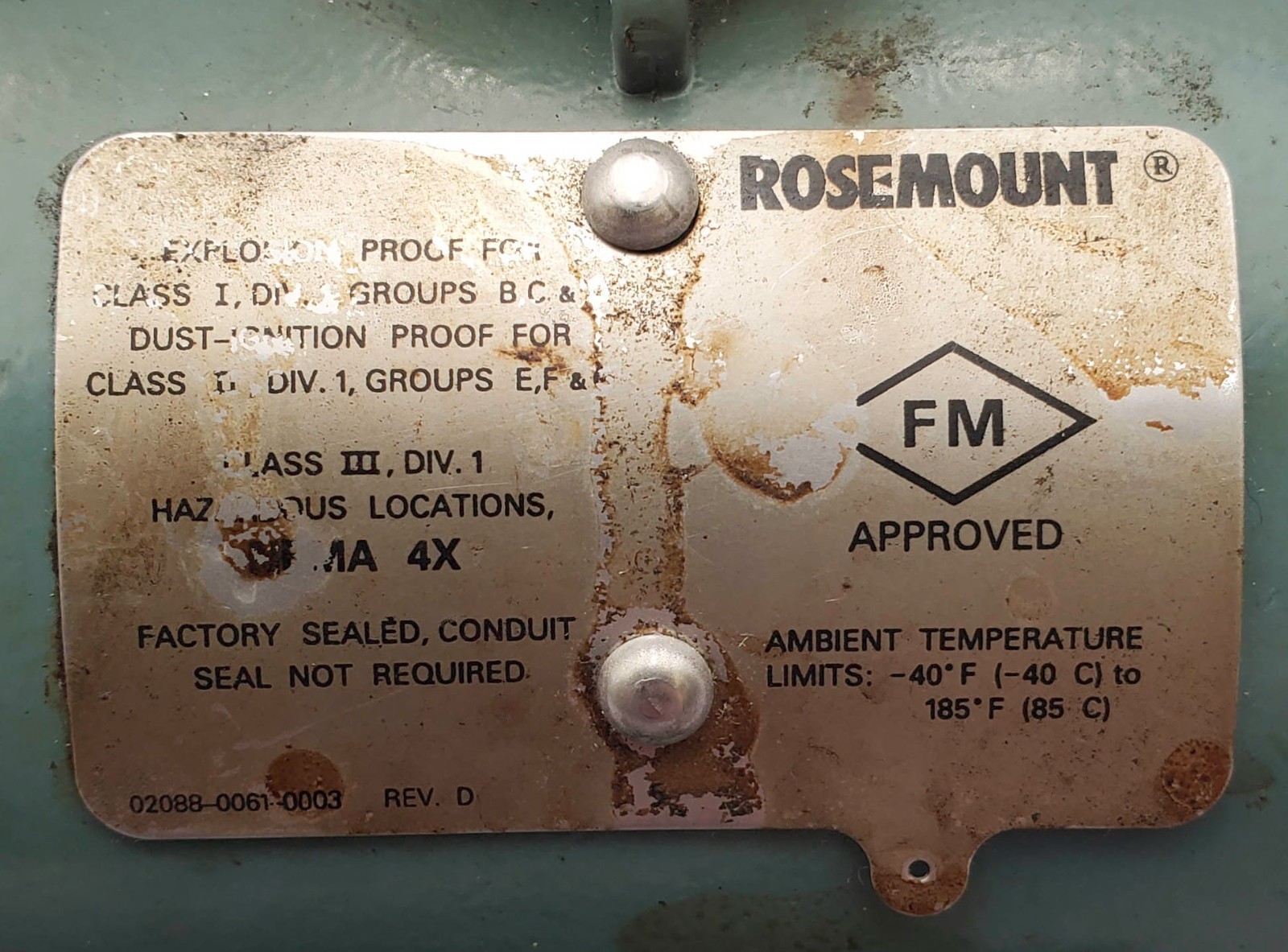 Rosemount 2088G3S22A1B4E5 Pressure Transmitter 800PSI 55 Bar