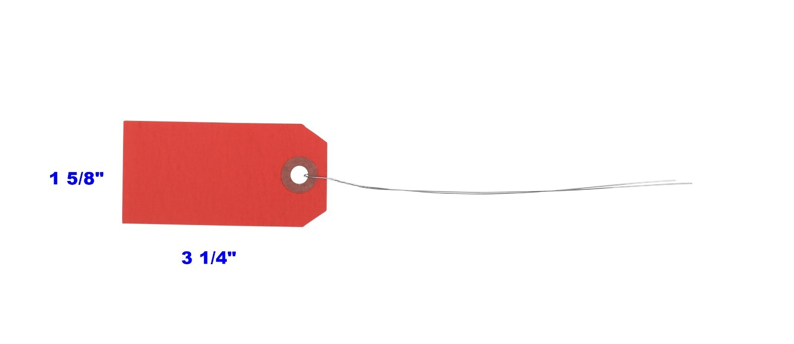 100 Red Tags with Wire 3 1/4 x 1 5/8″ Size 2 Inventory Price Hang Prewired Tag