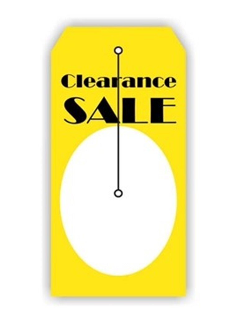 CLEARANCE SALE Tags w Slit, 2.375″ x 4.75″, Yellow/Black/White – Pk / 50 Tags