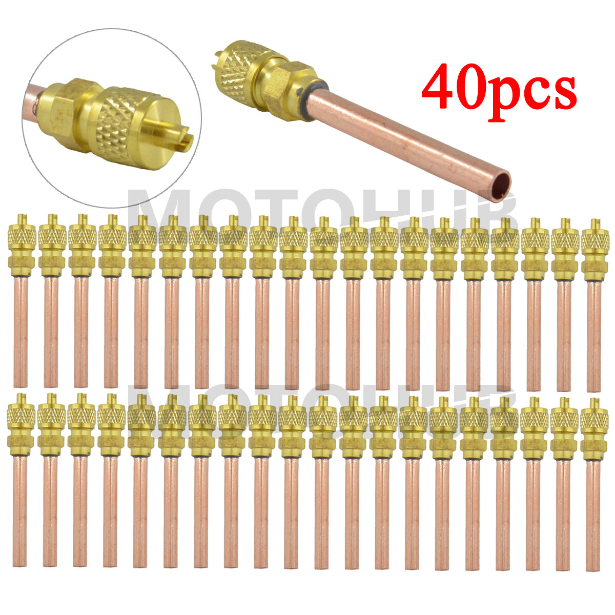 40x HVAC Service/Access Valve 1/4″ SAE * 1/4″ OD * 2.75″ Stem Core Refrigeration