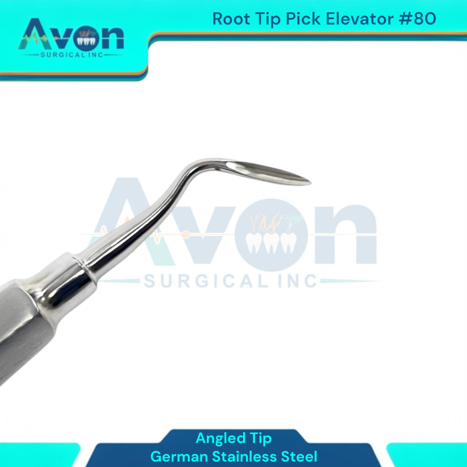 Angled Tip Tooth Root Extraction Elevator Pick, No. 80, Dental Elevator Gold