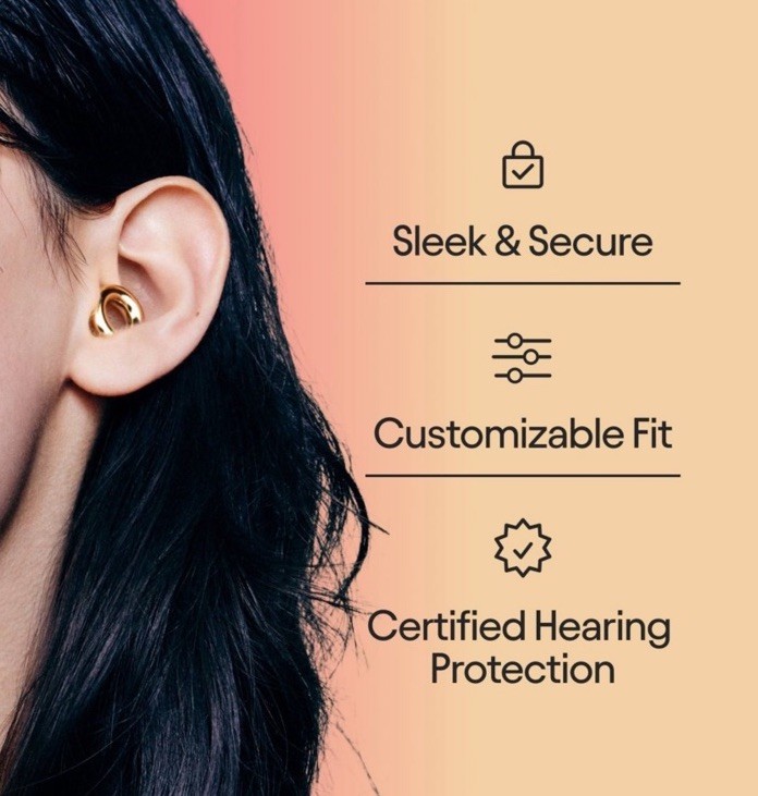 Loop Experience 2 GOLD Earplugs, 17dB Hearing Protection for Loud music & Events