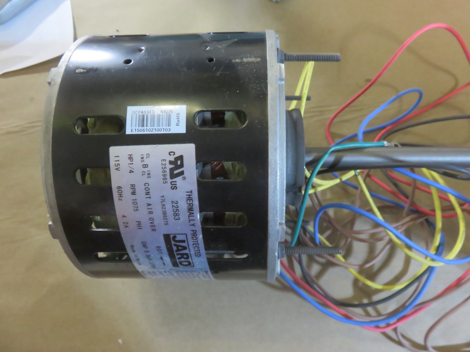 Furnace Blower Motor Jard 22583 1/4 HP 115 volt Reversible Universal Replacement