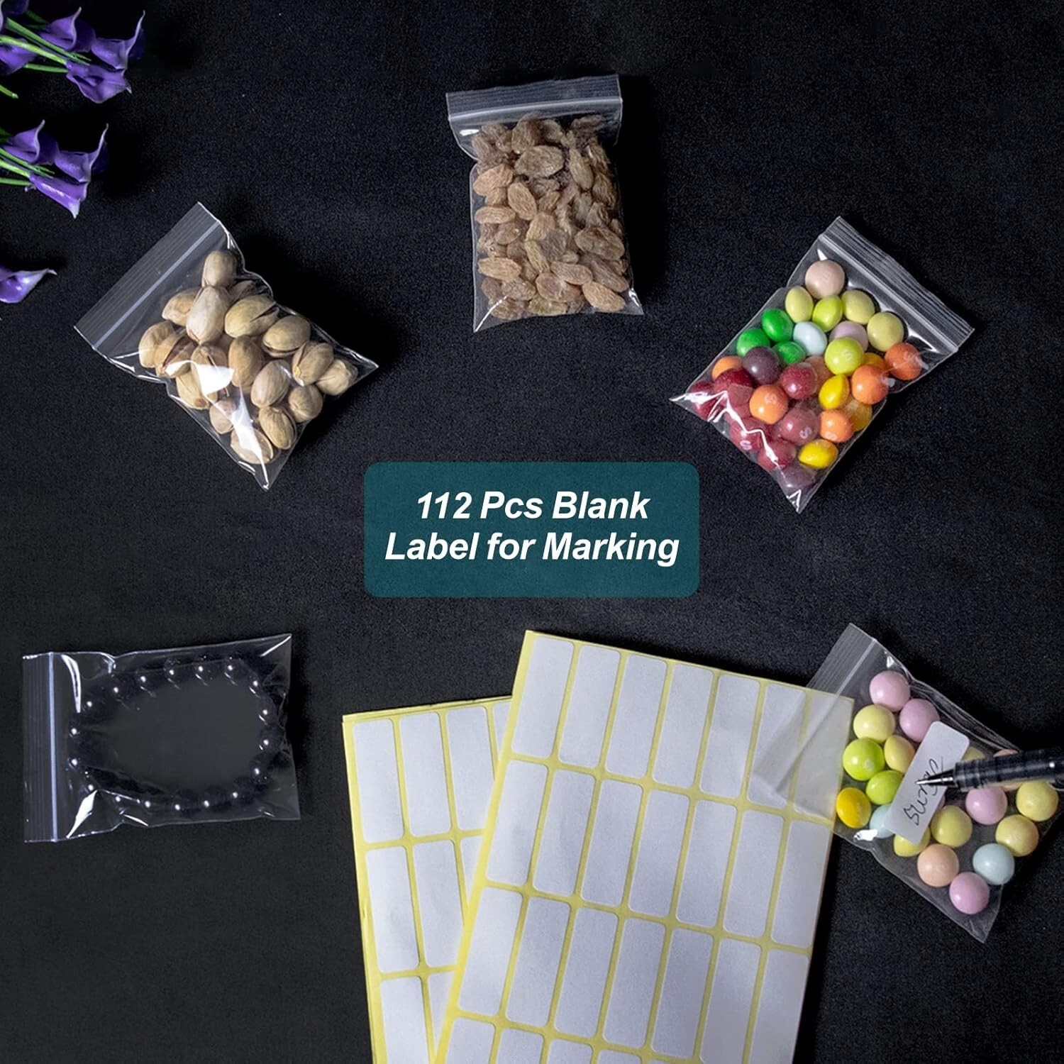 500 Pcs Small Plastic Bags, Small Zip Lock Bags, Mini Baggies Jewelry Bags Clear