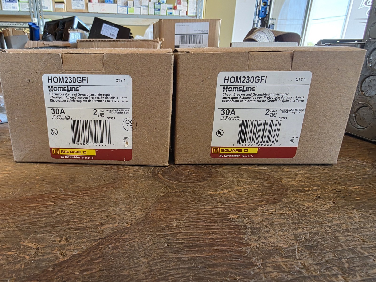 qty 2 Square D HOM230GFI Homeline 30A 2-Pole GFCI Circuit Breaker 120/240V
