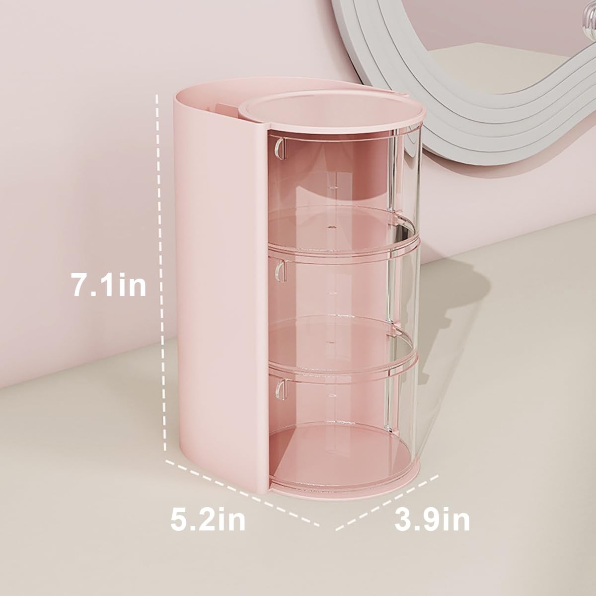Goujfol Hair Accessories Organizer, 3 Layer Tool 3 layers, Pink