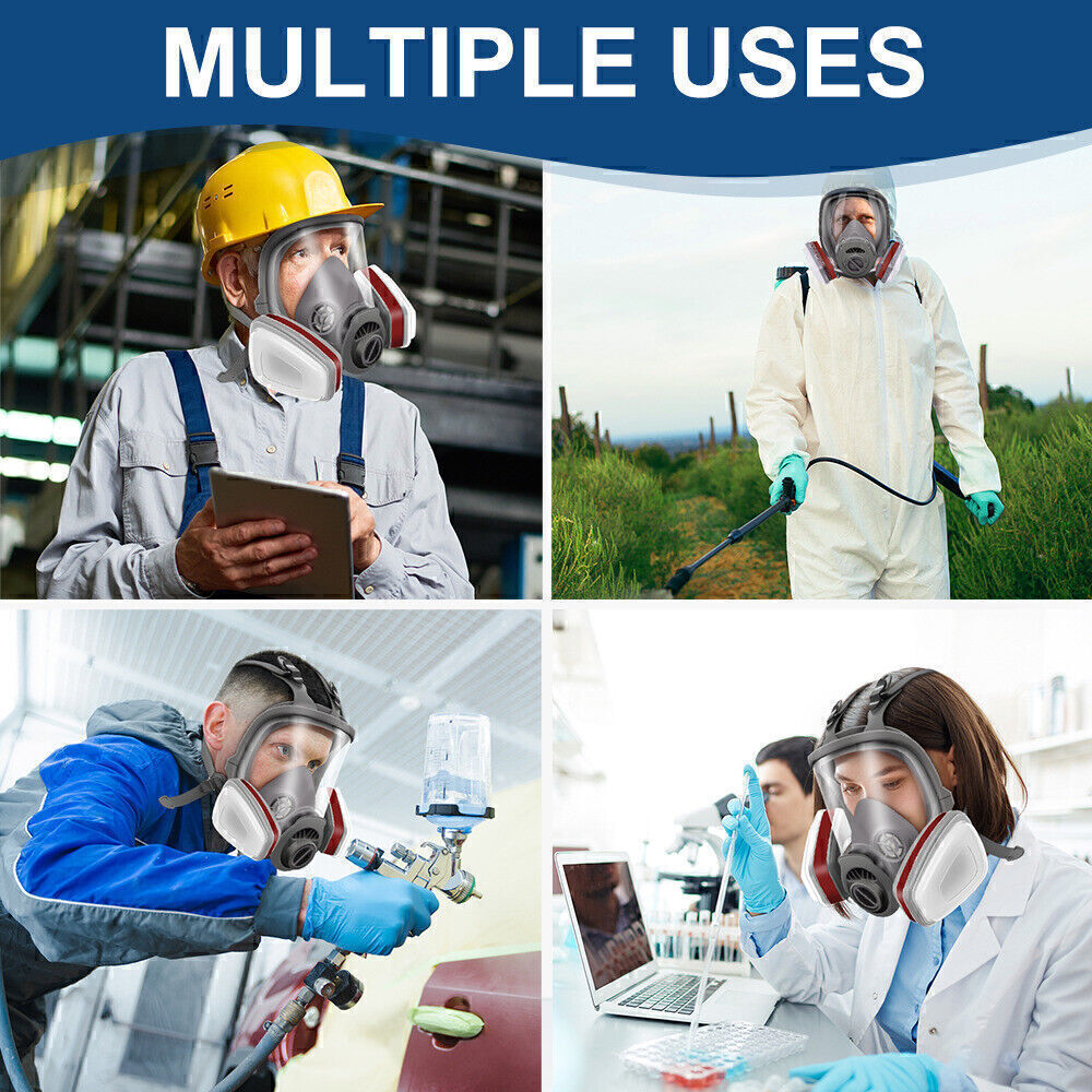 Full Face Respirator Gas Mask Carbon Filter For Auto Car Painting Spraying Safe
