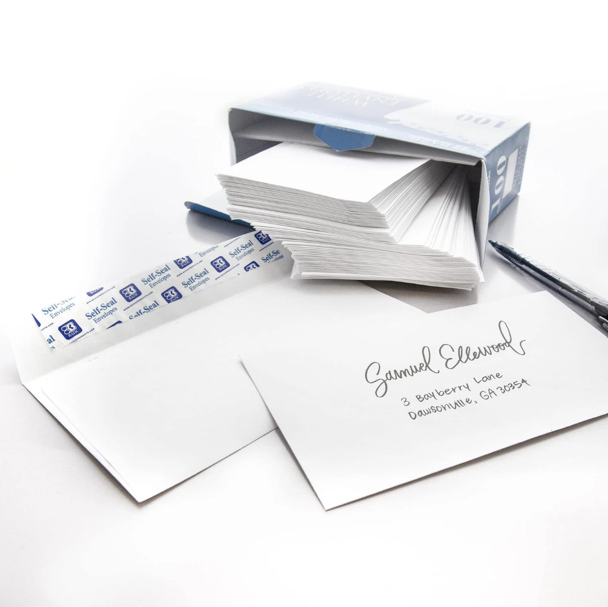 BAZIC #6-3/4 Peel & Self-Seal White Letter Mailing Envelopes 3-5/8” x 6-1/2”