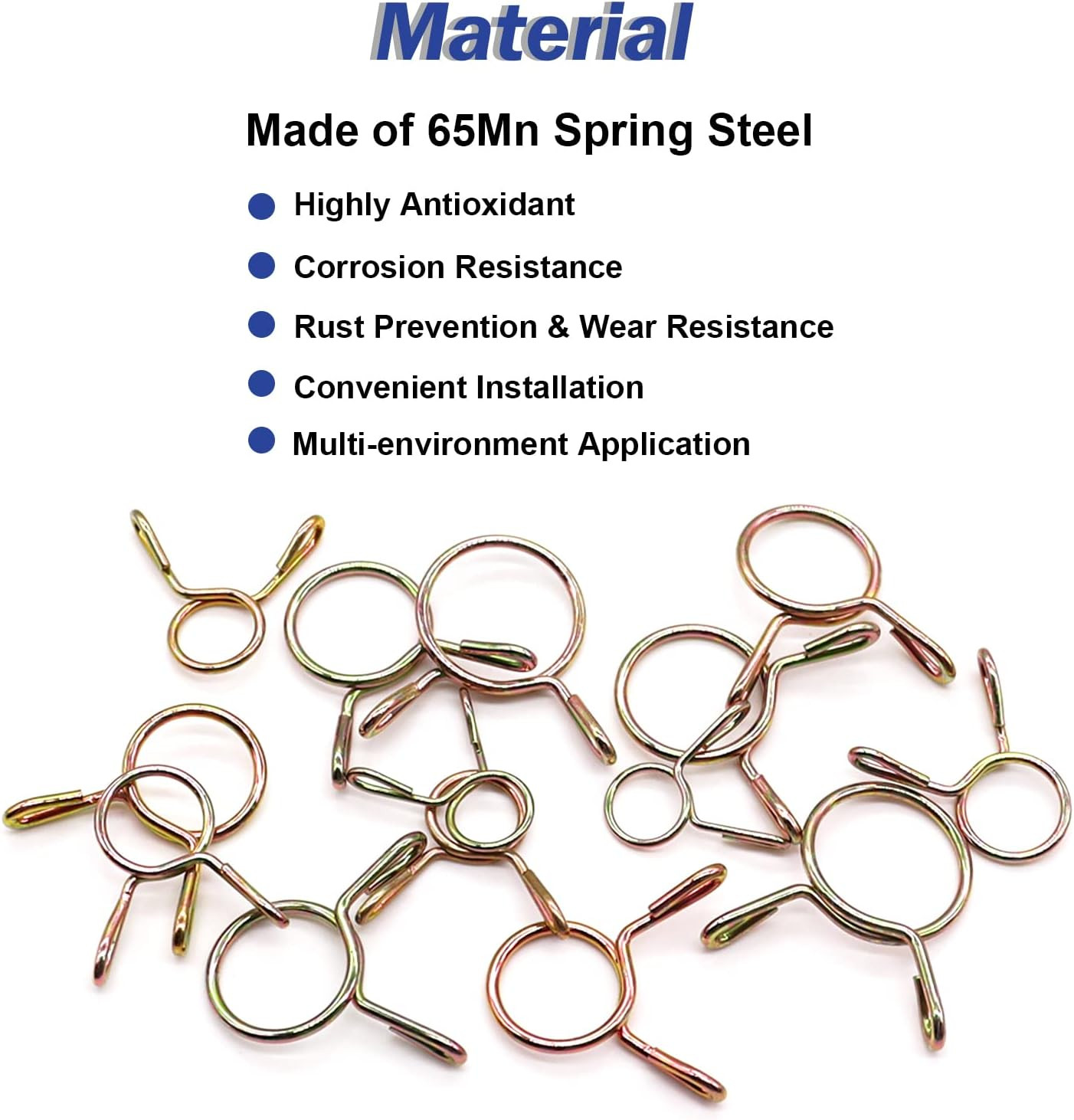 310Pcs 5-13Mm 9 Size Spring Clips Clamps Assortment Kit, Fuel Line Hose Tubing S